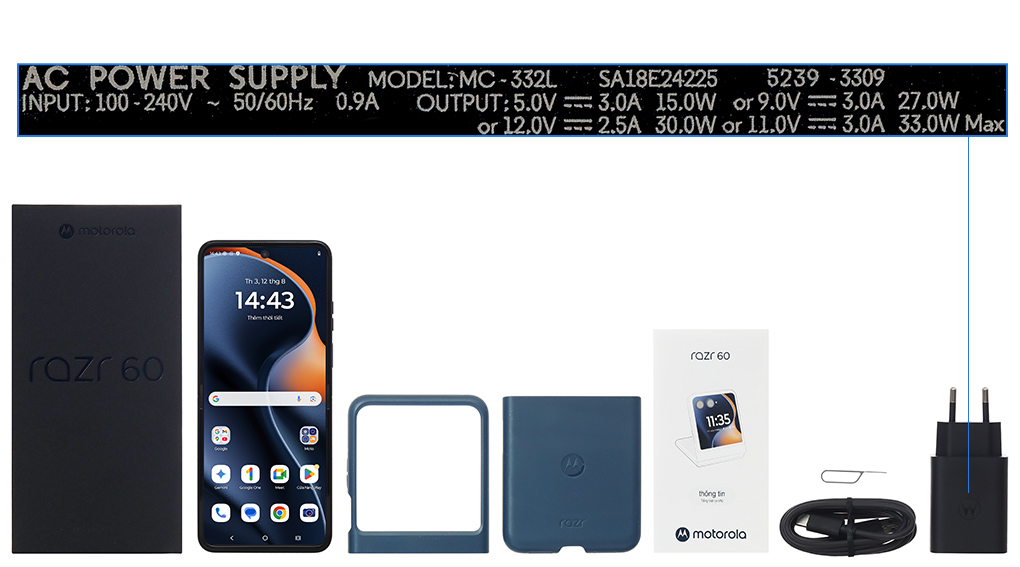 Bộ sản phẩm gồm: Hộp, Sách hướng dẫn, Cây lấy sim, Ốp lưng, Cáp Type C, Củ sạc nhanh Type C