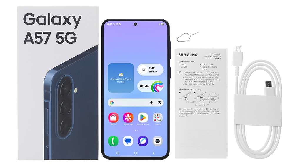 Bộ sản phẩm gồm: Hộp, Sách hướng dẫn, Cây lấy sim, Cáp Type C