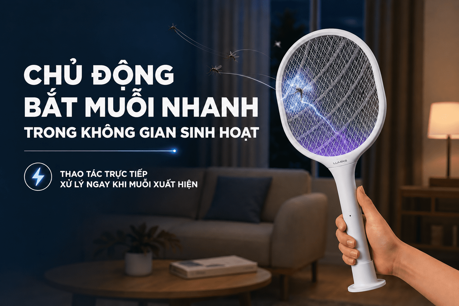 Vợt muỗi Lumias ESD-3500W Màu Trắng