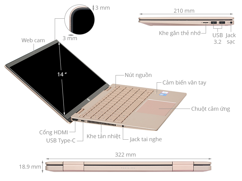 HP Pavilion X360 14 ek2027TU - 9Z2V9PA (Core 7 150U, 16GB, 512GB, Full HD, Cảm ứng, Win11)