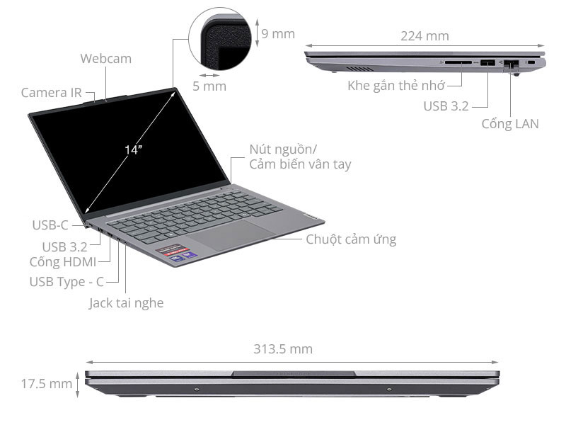 Lenovo ThinkBook 14 - 21SJ006YVN (Ultra 7 255H, 32GB, 1TB, WUXGA, Win11)