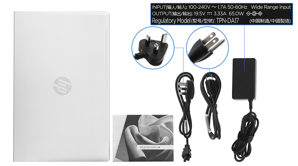 Bộ sản phẩm gồm: Sách hướng dẫn, Thùng máy, Sạc Laptop HP ( 65W )