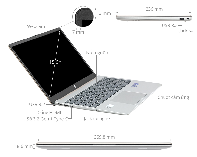 HP 15 fd1288TU - C2CV7PA (Ultra 7 155H, 16GB, 512GB, Full HD, Win11)