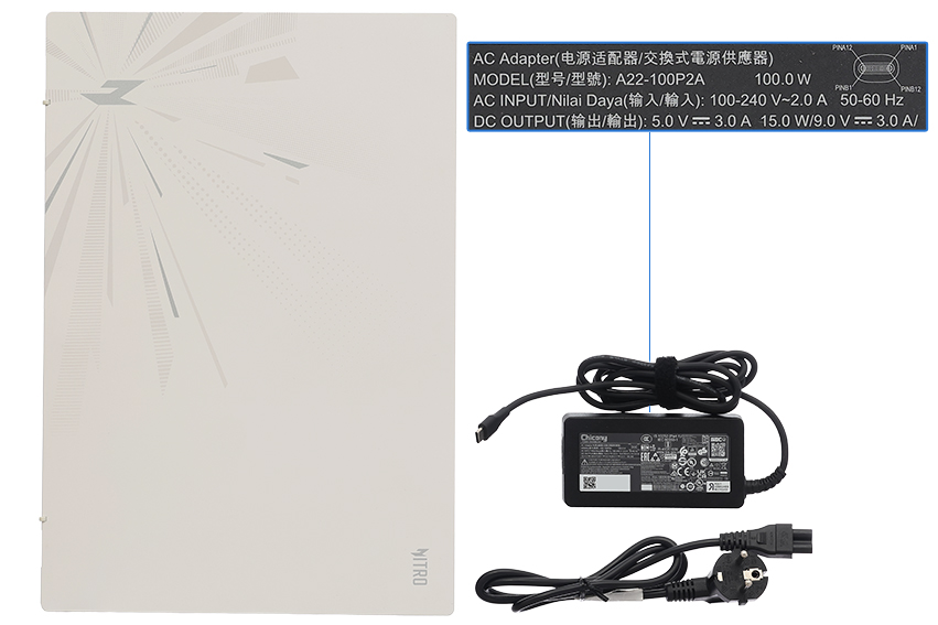 Bộ sản phẩm gồm: Sách hướng dẫn, Balo, Thùng máy, Adapter sạc ( 100W )