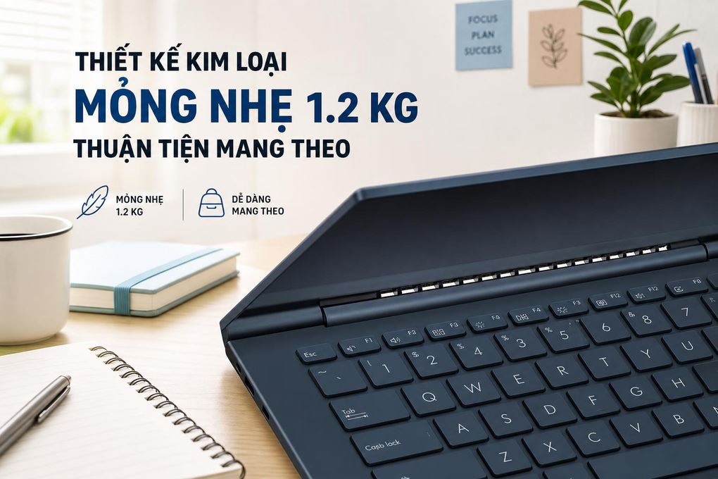 Laptop Asus ZenBook 14 UX3405CA - ST628W (Ultra 5 225H, 16GB, 512GB, 3K OLED 120Hz, Win11) Màu Xanh Dương