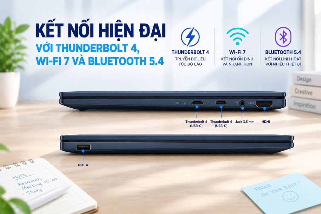 Laptop Asus ZenBook 14 UX3405CA - ST628W (Ultra 5 225H, 16GB, 512GB, 3K OLED 120Hz, Win11) Màu Xanh Dương
