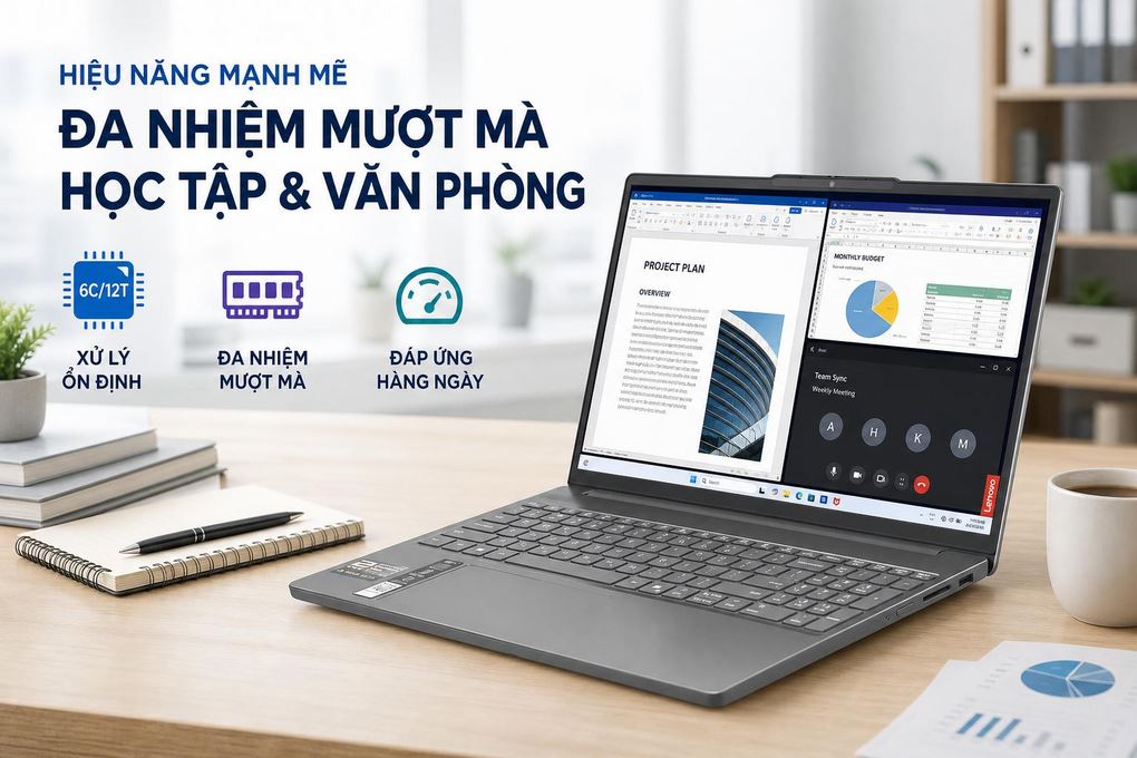 Laptop Lenovo IdeaPad Slim 3 15ARP10 - 83K700YUVN (R5 7535HS, 16GB, 512GB, WUXGA, Win11) Màu Xám