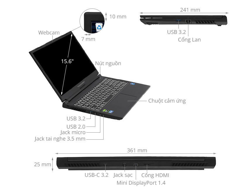 Thunderobot Gaming 911 S (i5 13420H, 16GB, 512GB, RTX 3050 4GB, Full HD 144Hz, Win11Pro)
