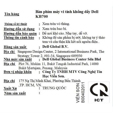 Bàn Phím Bluetooth Dell KB700 Màu Đen