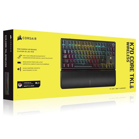 Bàn Phím Cơ Bluetooth Gaming Corsair K70 CORE TKL WL-MLX RED-BLK RGB/CH-914901E-NA Màu Đen