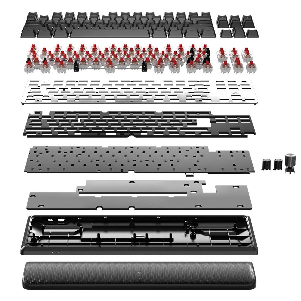 Bàn Phím Cơ Bluetooth Gaming Corsair K70 CORE TKL WL-MLX RED-BLK RGB/CH-914901E-NA - Thiết kế