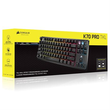 Bàn Phím Cơ Có Dây Gaming Corsair K70 PRO TKL-MGX-BLK RGB/CH-911911G-NA Màu Đen