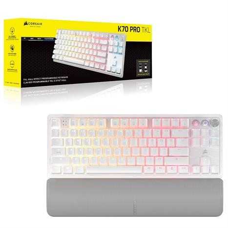 Bàn Phím Cơ Có Dây Gaming Corsair K70 PRO TKL-MGX-WHT RGB/CH-911921G-NA Màu Trắng
