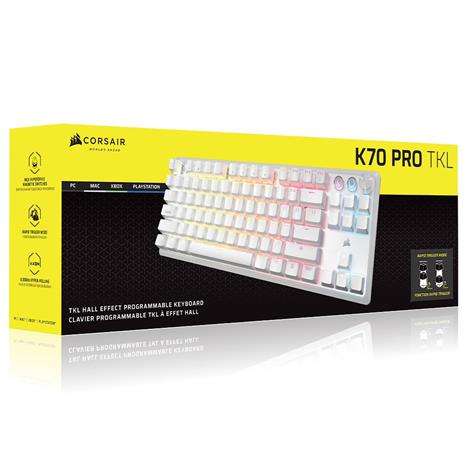 Bàn Phím Cơ Có Dây Gaming Corsair K70 PRO TKL-MGX-WHT RGB/CH-911921G-NA Màu Trắng