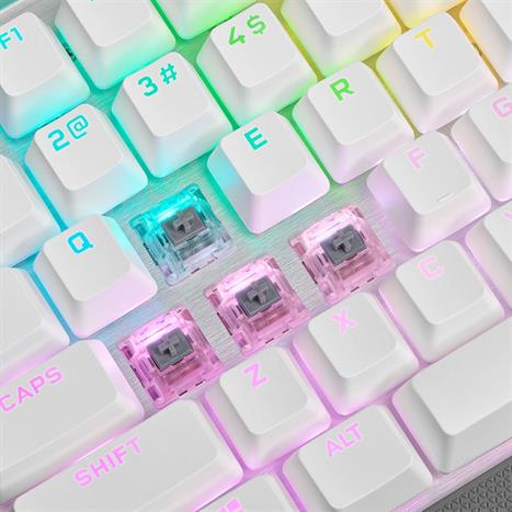 Bàn Phím Cơ Có Dây Gaming Corsair K70 PRO-WHT-OPX Silver-RGB/CH-910951A-NA Màu Trắng