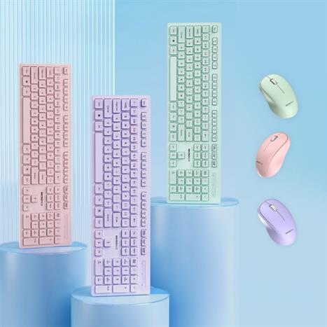 Bộ Bàn Phím Chuột Bluetooth MicroPack KM-237W - Tím Màu Tím