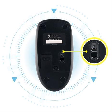 Bộ Bàn Phím Chuột Không Dây MicroPack KM-203W Màu Đen