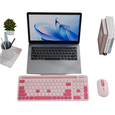 Bàn Phím Bluetooth MicroPack KM-238W - Hồng Màu Đỏ đô