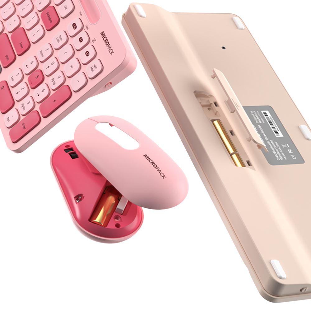 Bàn Phím Bluetooth MicroPack KM-238W - Hồng Màu Đỏ đô