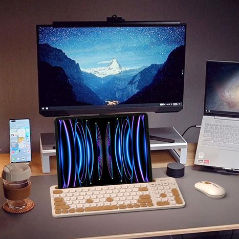 Bàn Phím Bluetooth MicroPack KM-238W - Kem Màu Màu be