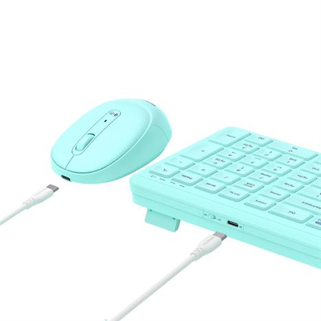 Bộ Bàn Phím Chuột Bluetooth MicroPack KM-268W - Xanh Lá Màu Xanh lá