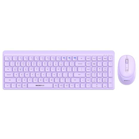 Bộ Bàn Phím Chuột Bluetooth MicroPack KM-268W - Tím Màu Tím