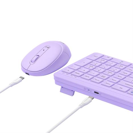 Bộ Bàn Phím Chuột Bluetooth MicroPack KM-268W - Tím Màu Tím