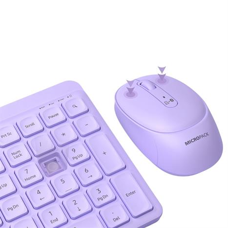 Bộ Bàn Phím Chuột Bluetooth MicroPack KM-268W - Tím Màu Tím