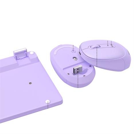 Bộ Bàn Phím Chuột Bluetooth MicroPack KM-268W - Tím Màu Tím
