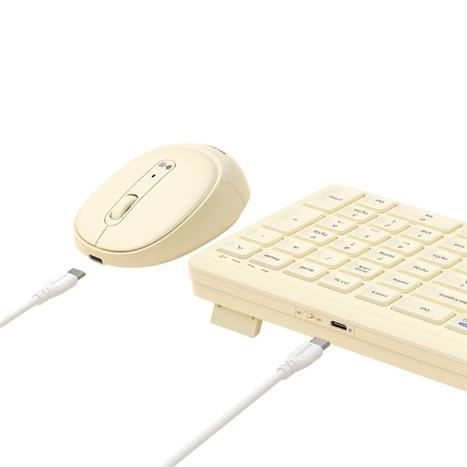 Bộ Bàn Phím Chuột Bluetooth MicroPack KM-268W - Kem Màu Màu be