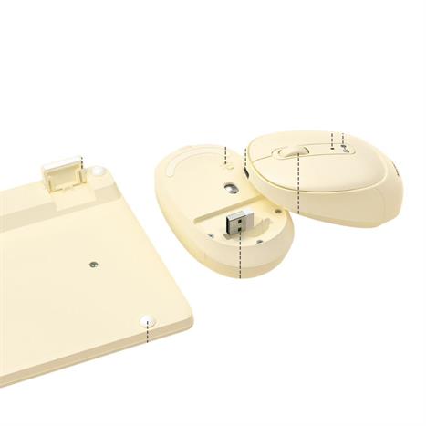 Bộ Bàn Phím Chuột Bluetooth MicroPack KM-268W - Kem Màu Màu be