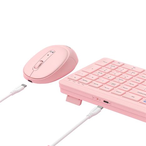 Bộ Bàn Phím Chuột Bluetooth MicroPack KM-268W - Hồng Màu Hồng
