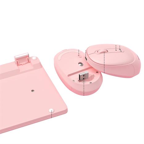 Bộ Bàn Phím Chuột Bluetooth MicroPack KM-268W - Hồng Màu Hồng