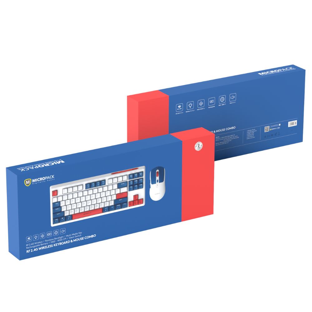 Bộ Bàn Phím Chuột Không Dây MicroPack KM-269W - Đỏ Màu Đỏ