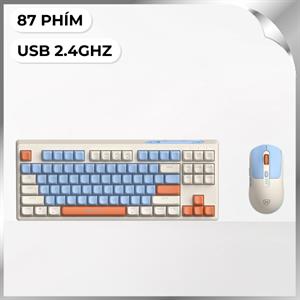 Bộ Bàn Phím Chuột Không Dây MicroPack KM-269W - Xanh Da Trời