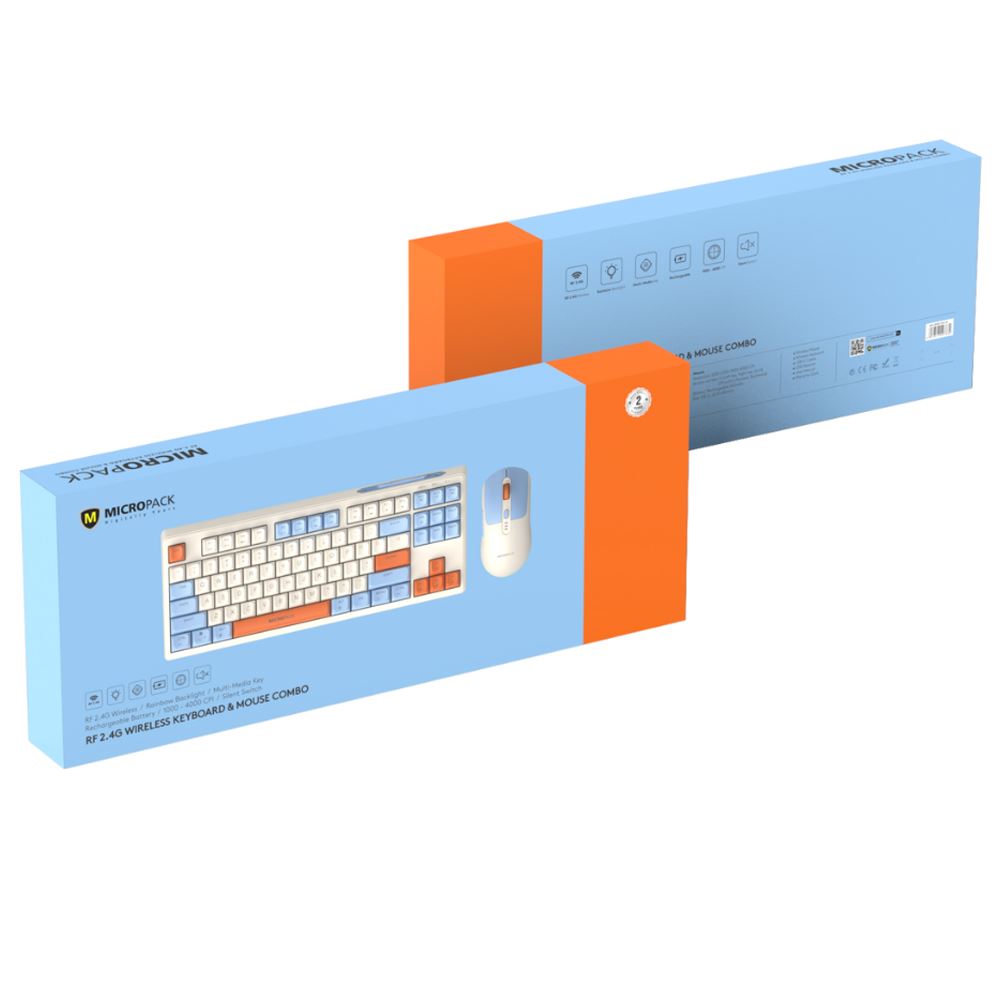 Bộ Bàn Phím Chuột Không Dây MicroPack KM-269W - Cam Màu Cam