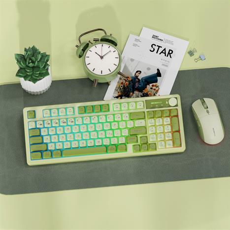 Bộ Bàn Phím Chuột Bluetooth MicroPack KM-270W - Xanh Lá Màu Xanh lá