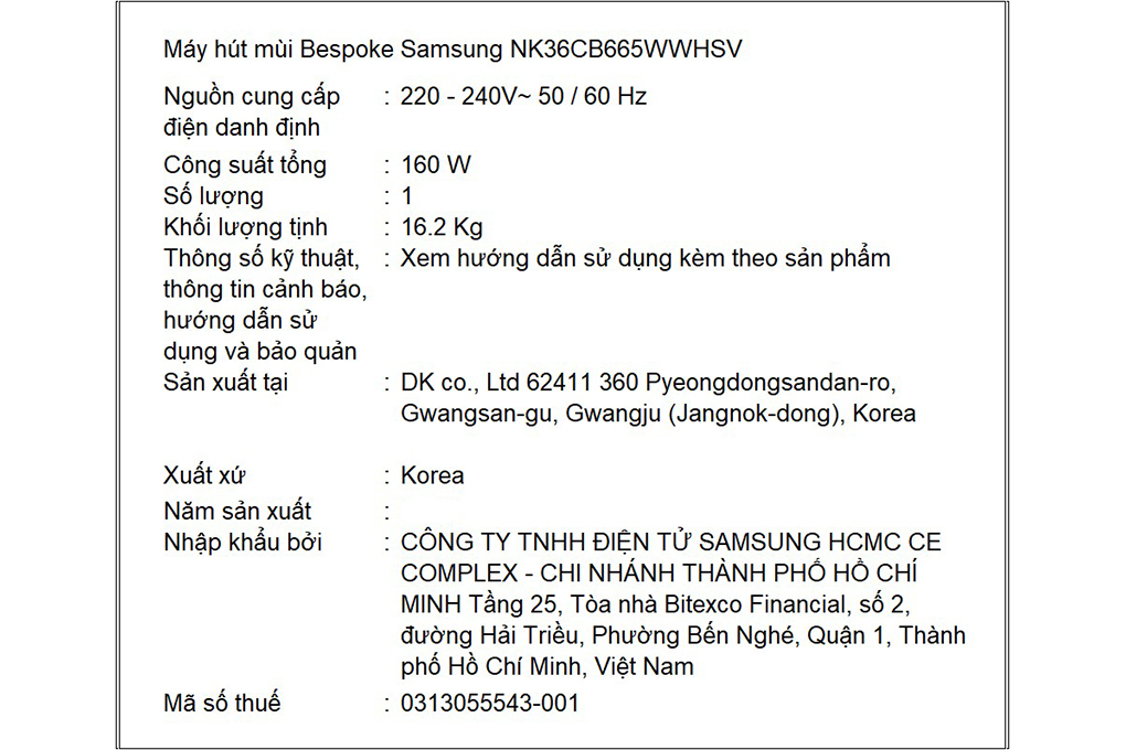 Máy hút mùi áp tường Samsung Bespoke NK36CB665WWHSV - 7