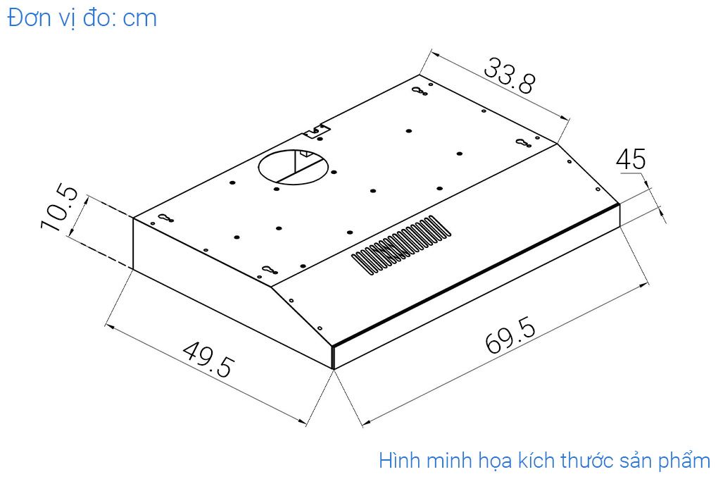 Máy hút mùi âm tủ Sunhouse SHB72011-MD Màu Đen
