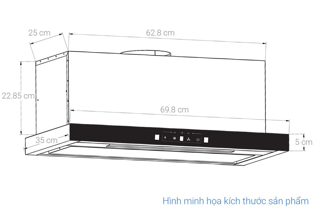 Máy hút mùi âm tủ KAFF KF-TH1700B Màu Đen