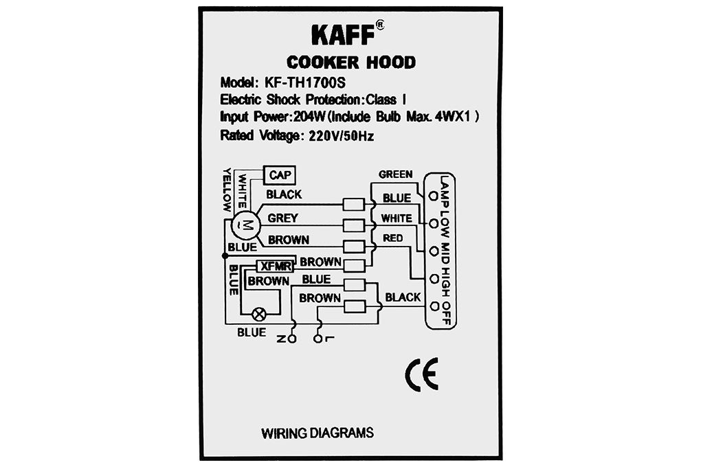 Máy hút mùi âm tủ KAFF KF-TH1700S Màu Đen