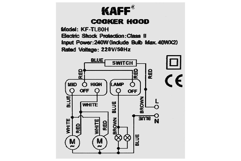 Máy hút mùi âm tủ KAFF KF-Tl80H Màu Trắng - Bạc