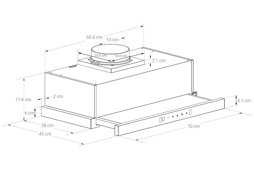 Máy hút mùi âm tủ Hafele HC-H7032TB (538.86.098) Màu Đen