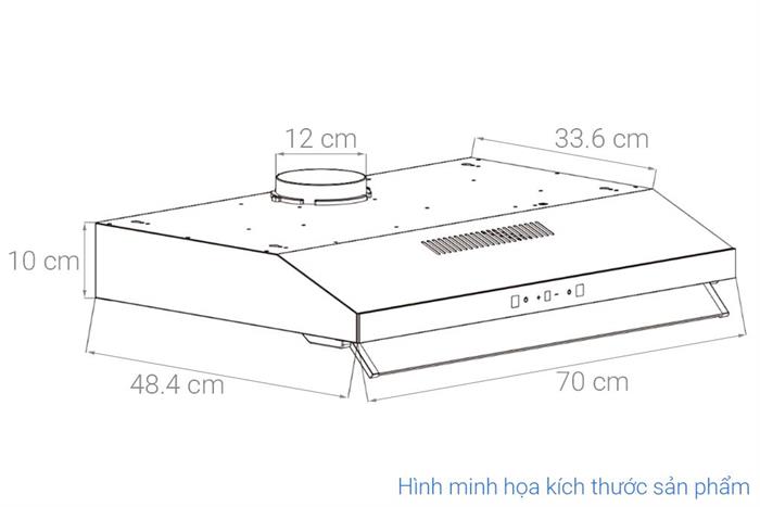 Máy hút mùi âm tủ Kangaroo KGCH70M2B Màu Đen