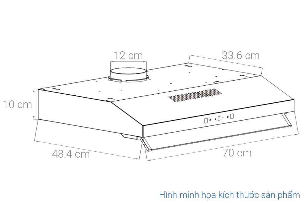 Máy hút mùi âm tủ Kangaroo KGCH70M2B Màu Đen