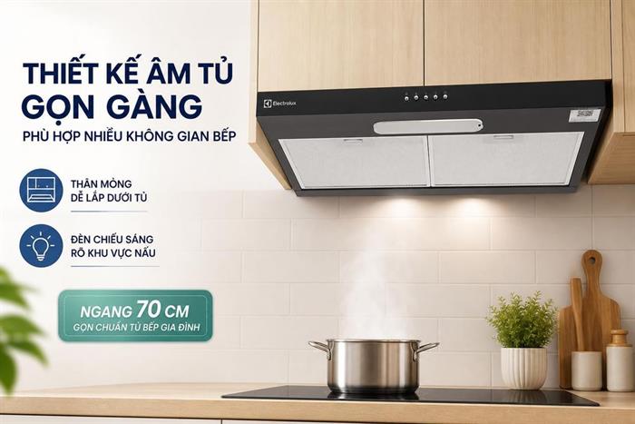Máy hút mùi âm tủ Electrolux ECF7311KB Màu Đen