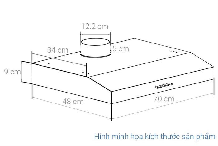 Máy hút mùi âm tủ Electrolux ECF7311KB Màu Đen