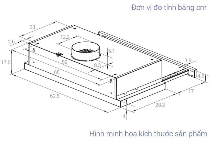 Máy hút mùi âm tủ Electrolux ECP7311GB Màu Đen