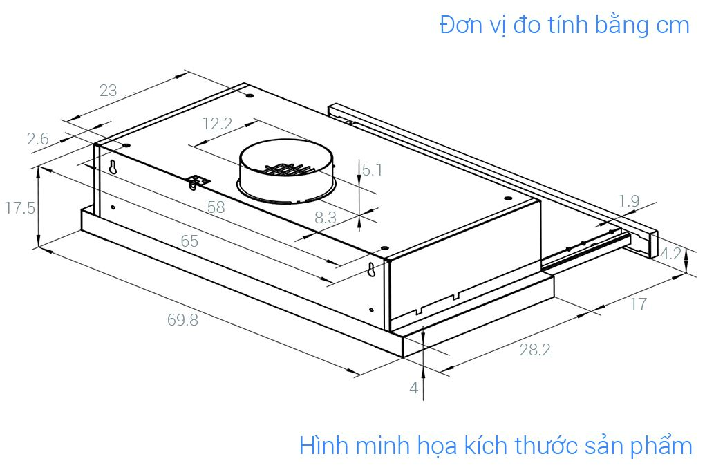 Máy hút mùi âm tủ Electrolux ECP7311GB Màu Đen