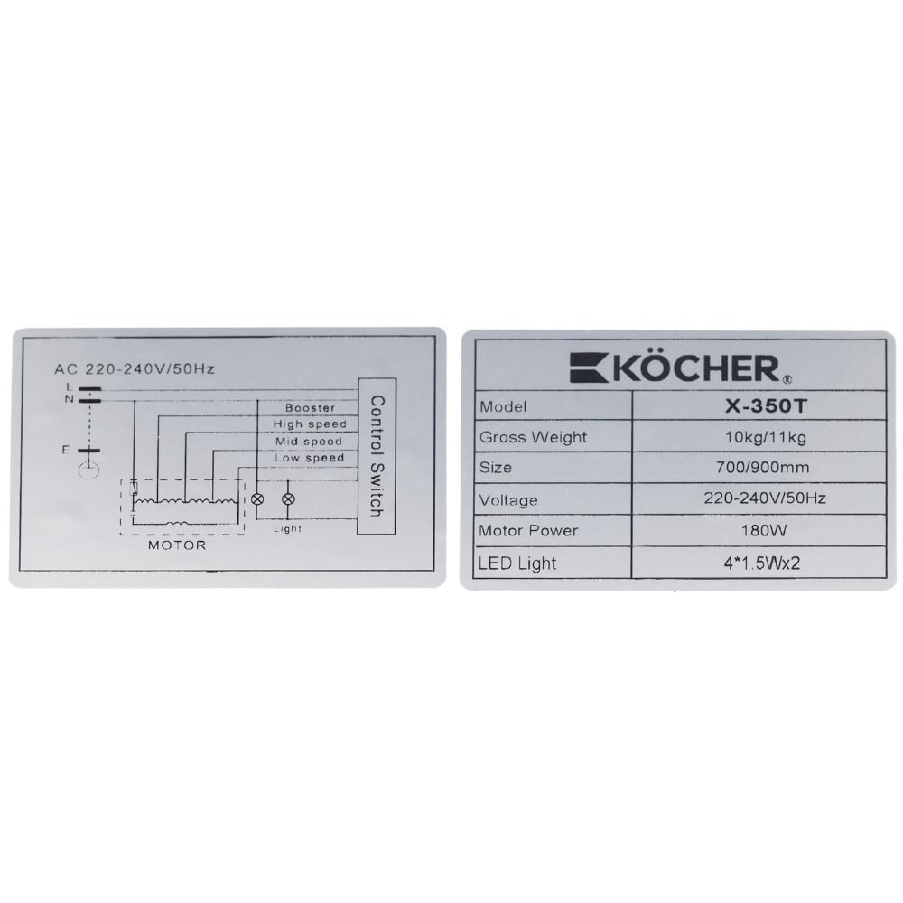 Máy hút mùi âm tủ Kocher TURBO X-350T Màu Trắng